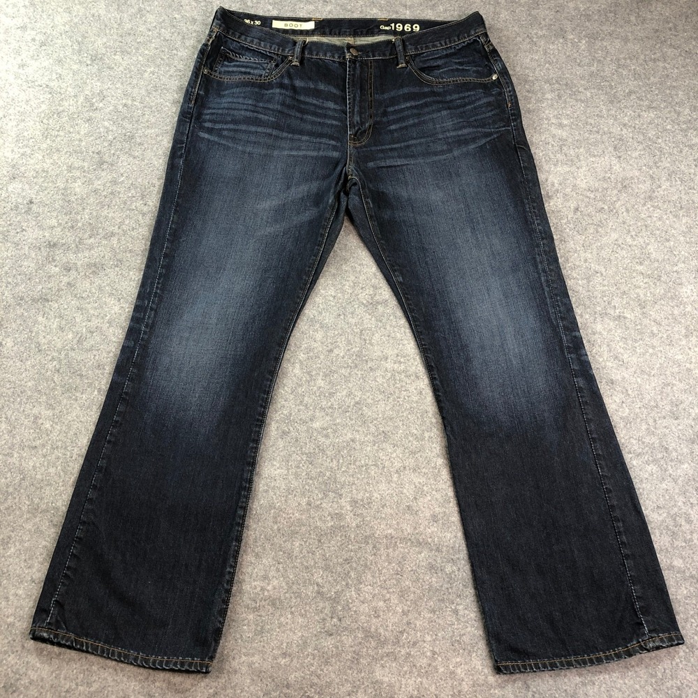 GAP 1969 Boot Mens Jeans 36x30 Blue Bootcut Fit Dark Wash Mid Rise Denim